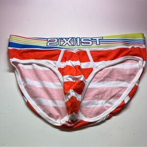 2xist Men's Striped Briefs - Red, Pink, Green